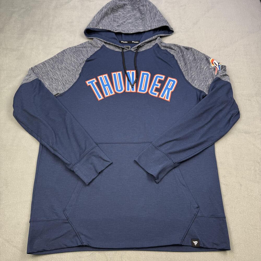 Oklahoma City Thunder Hoodie Sweatshirt Mens Large Blue NBA Basketball Fanatics